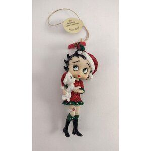 Betty Boop Glitter Ornament Santas Helper Puppy Dog Cartoon Resin Cartoon